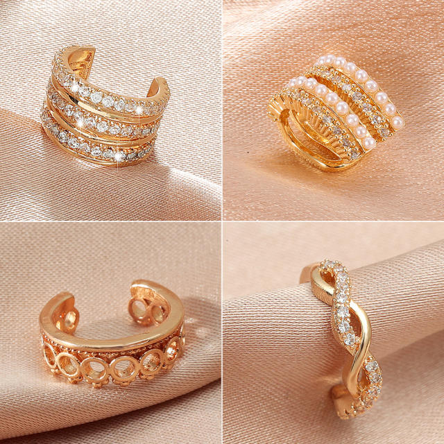 Diamond C shape ear cuff