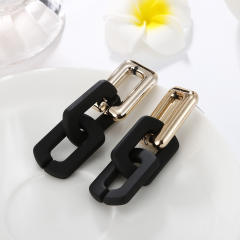 Occident fashion resin chain contrast color earrings