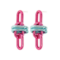 Luxury geometric chain shape earrings