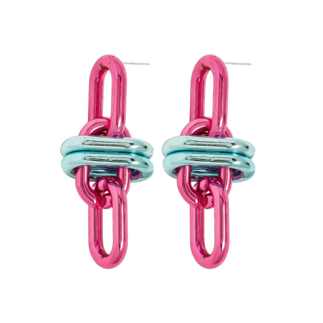 Luxury geometric chain shape earrings