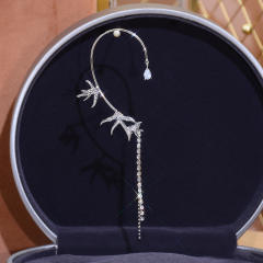 Korean fashion cubic zircon tassel ear wrap