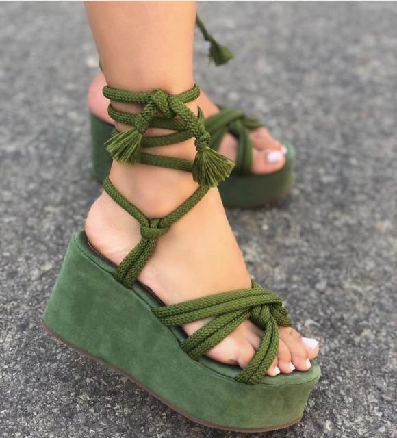 Wedge strappy sandals