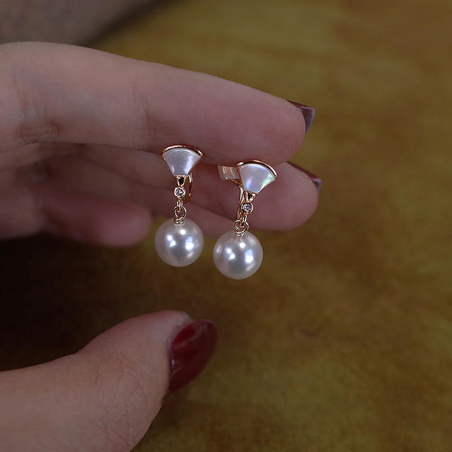 Pearl clip on earrings drop earrings