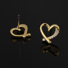 Diamond heart clip on earrings