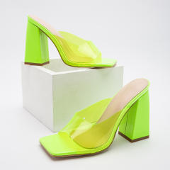 Square toe block heels