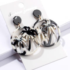 Creative summer coconut acetate plate round earrings