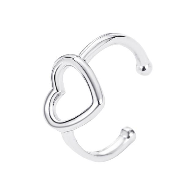 Hollow heart ear cuff