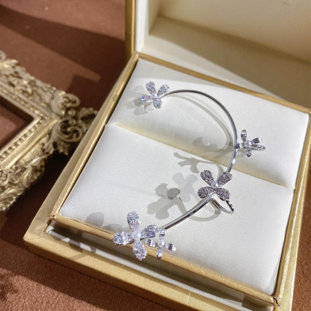 Diamond Flower wrap cartilage earrings