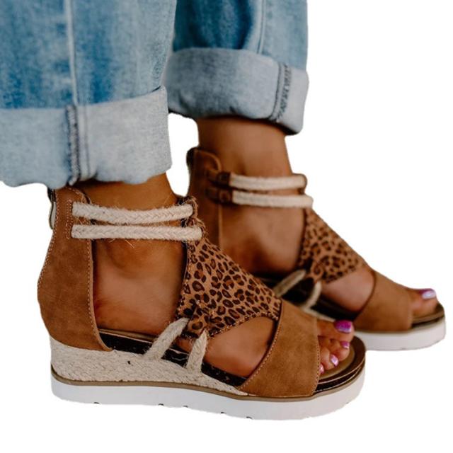 Summer design wedge back zipper sandals