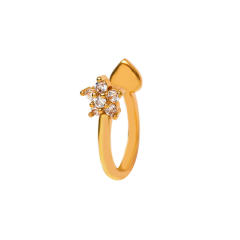 Tiny diamond flower ear cuff