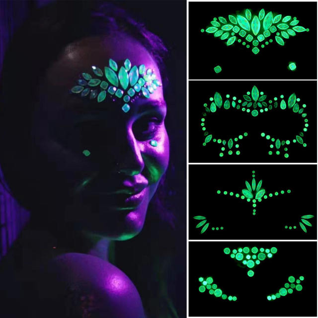 Halloween ghost  luminous crystal face stickers