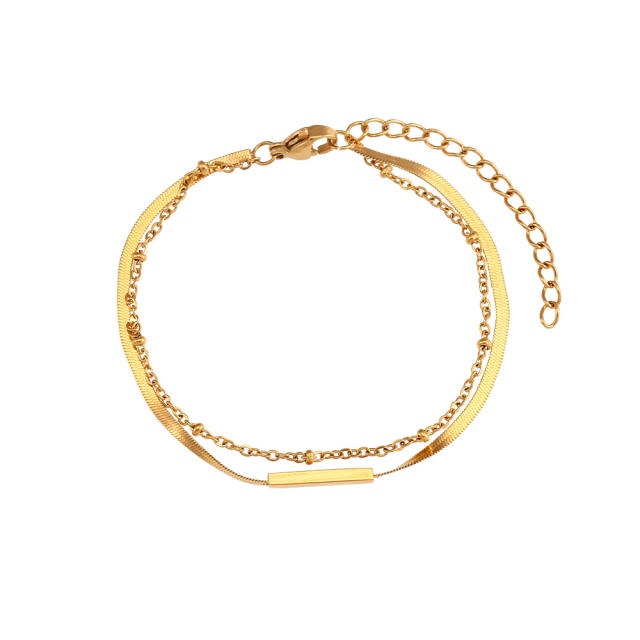 INS dainty layer stainless steel bracelet