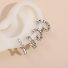 Five-pointed star alloy ear cuff 4 pcs set