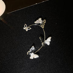 Diamond butterfly wrap cartilage earrings