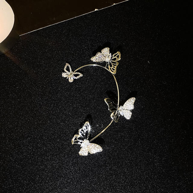 Diamond butterfly wrap cartilage earrings