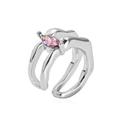 Color diamond c shape ear cuff
