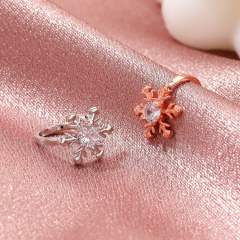 Diamond snowflake ear cuff