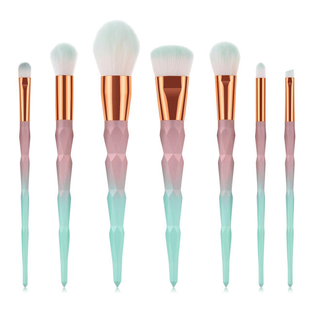 7pcs diamond gradient color makeup brushes