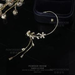 Delicate cubic zircon tassel ear wrap