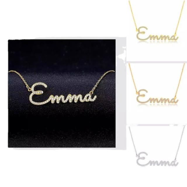 Occident fashion full of diamond custom necklace name necklace
