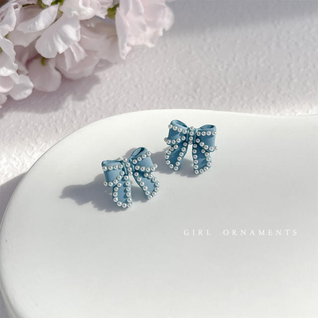 Light blue color sereis summer korean fashion ear studs