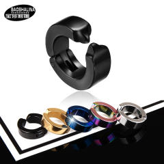 Black punk titanium steel ear clip