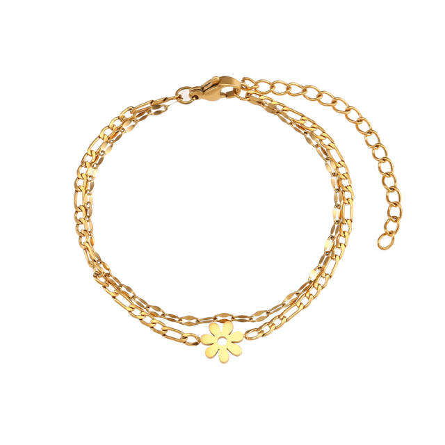 INS dainty layer stainless steel bracelet
