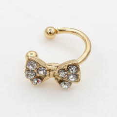 U shape diamond bow ear cuff