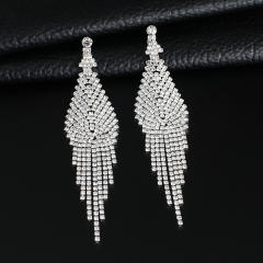 Vintage rhinestone setting long earrings