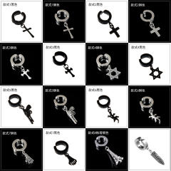 Black titanium steel unisex ear clip