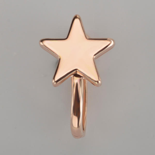 Tiny star triangle crown diamond ear cuff
