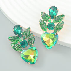 Colorful glass crystal statement earrings