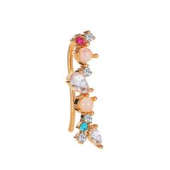 Color diamond opal ear cuff