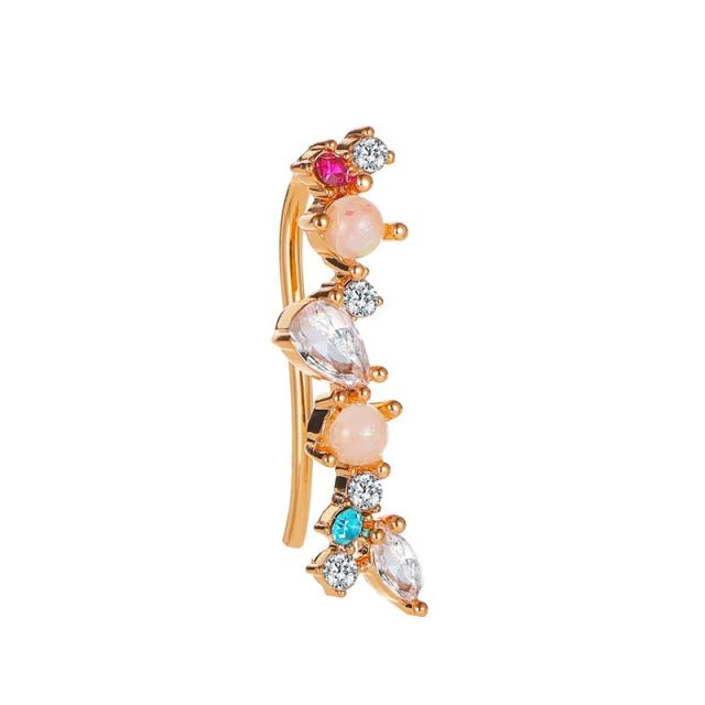 Color diamond opal ear cuff