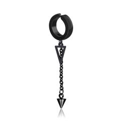 Black triangle titanium steel tassel ear clip