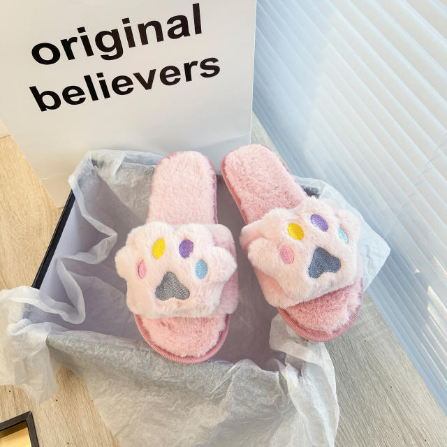 Cartoon fluffy slippers
