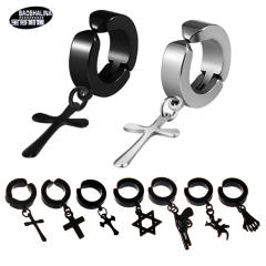 Black titanium steel unisex ear clip