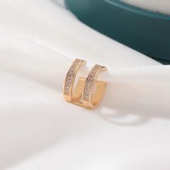 Diamond two layer hollow ear cuff