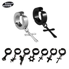 Black titanium steel unisex ear clip