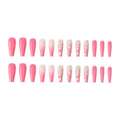 INS hot sale deep pink color false nails