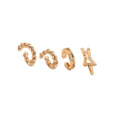 Five-pointed star alloy ear cuff 4 pcs set