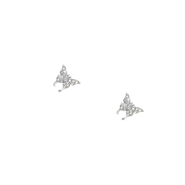 Butterfly diamond cartilage earrings ear cuff