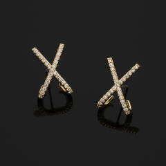 Diamond X clip on earrings