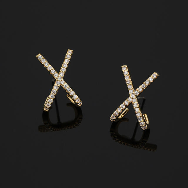Diamond X clip on earrings