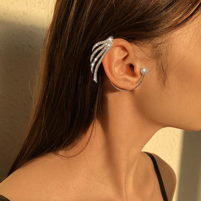 Rhinestone wings ear wrap