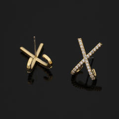 Diamond X clip on earrings