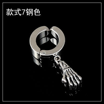 Black titanium steel unisex ear clip
