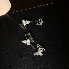 Diamond butterfly wrap cartilage earrings