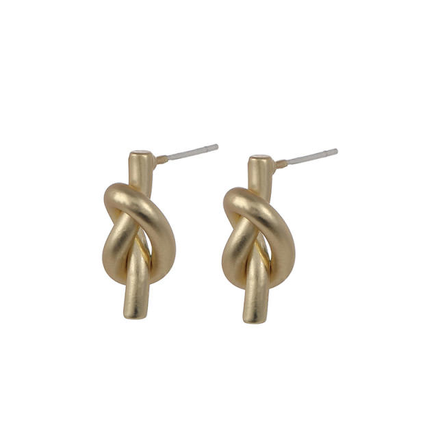Matte knot clip on earrings