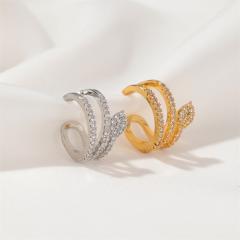 Diamond snake hollow ear cuff